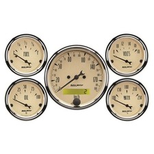 Autometer 1809-m Antique Beige 5-gauge Kit 3-18in Electrical Speedometer 190kph