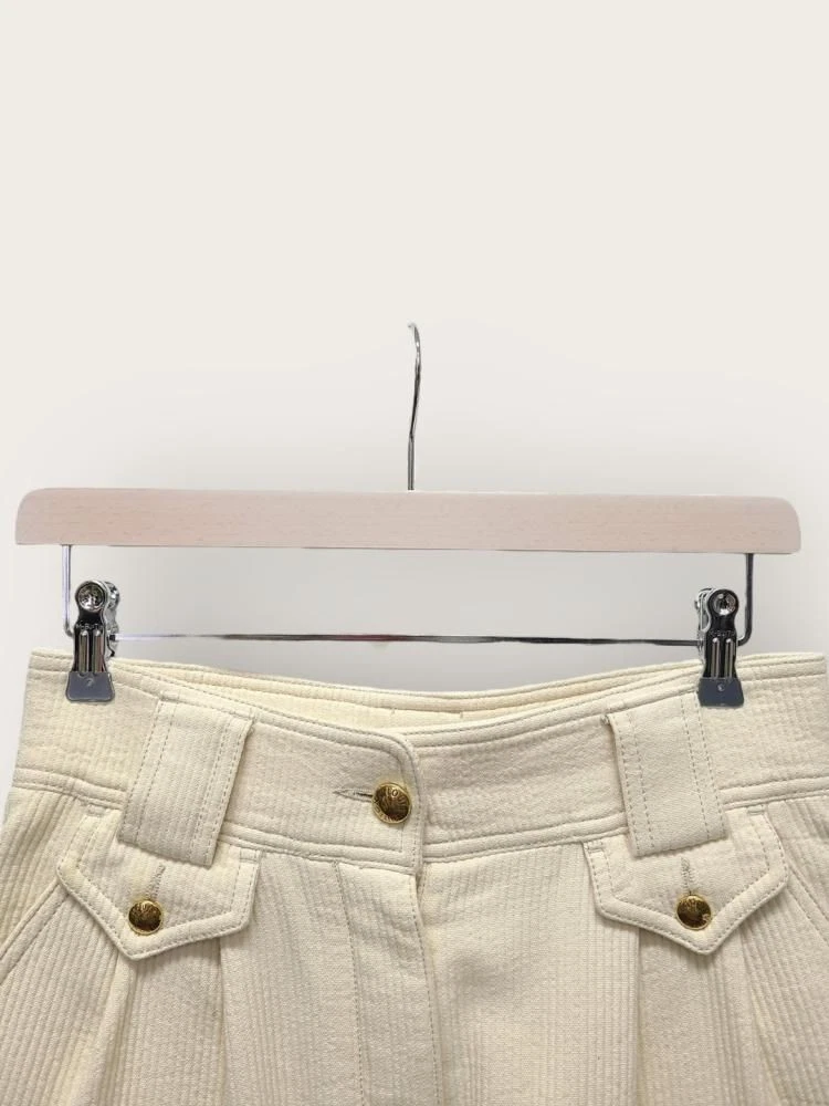 Louis Vuitton Beige goldene Cord-Safari-Shorts 36 136184021 [U]