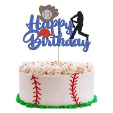 1 Pack Baseball Theme Cake Topper Sports Happy Birthday Baseball Player Cake ...