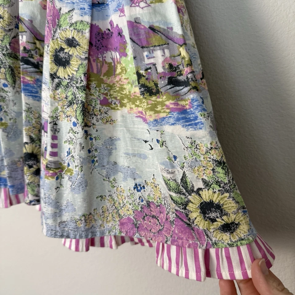 Monsoon Summer Holiday Dress Girls Size 6 Colorful Coastal Preppy Garden Party - Image 3 of 4