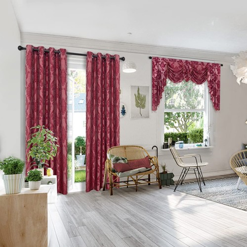 NAPEARL Red Valance for Windows-Christmas Decoration Swag Curtains for Living... - Picture 4 of 9