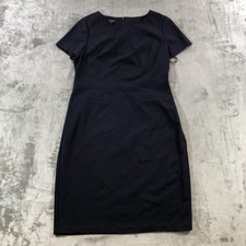 Talbots Dress Womens 10P Blue Short Sleeve Sheath Knee Length Work Office NWT