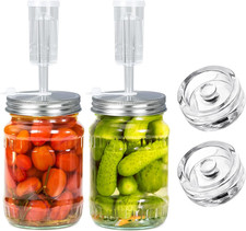 Fermentation Kit - 2 Upgraded Lids and 2 Glass Weights for 86MM Wide Mouth Mason
