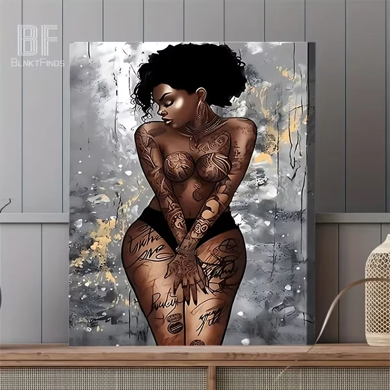 Black Elegant Sexy African Beautiful Woman Canvas Painting Print 24x36 decor - Image 3 of 4