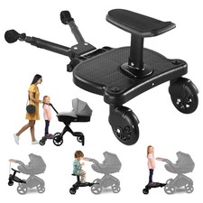 Universal Stroller Board with Detachable Seat, 2-in-1 Stroller Ride-On Board ...