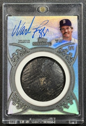 WADE BOGGS 2021 TOPPS STERLING #ABK-WB GAME-USED BAT KNOB RELIC AUTO 1/1 RED SOX