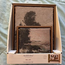 Hearth  Hand With Magnolia Landscape Burlap Wall Art Set - 2 Pieces NEW