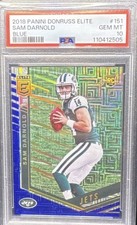 Sam Darnold RC 2018 Panini Donruss Elite Blue /10 PSA 10 Gem Mint Rookie Pop 1