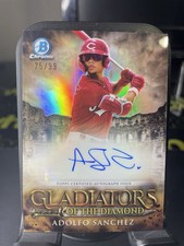 2024 Bowman Chrome Adolfo Sanchez Gladiators of the Diamond Auto /99 Reds