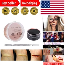 SFX Makeup Essentials: 3pcs Kit with Scar Wax & Blood Gel for Realistic Effects