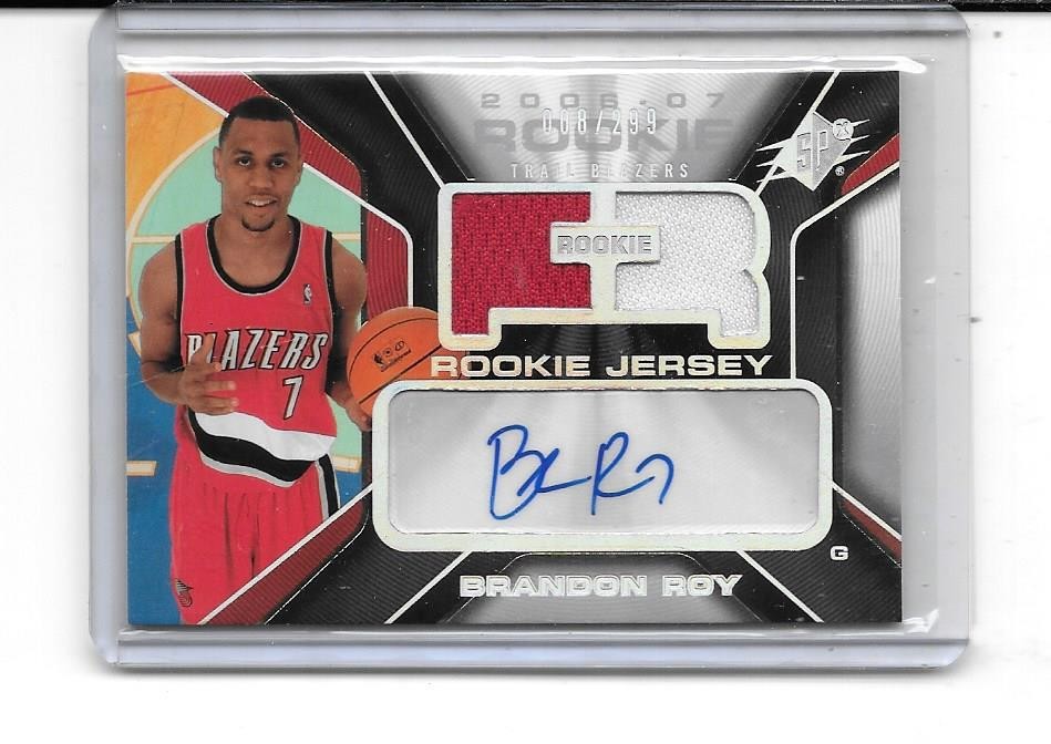 2006-07 SPX BRANDON ROY RC AUTO DUAL JERSEY AUTOGRAPH # 8/299 BLAZERS