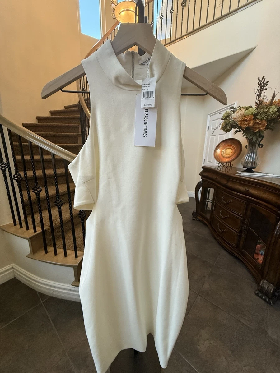 elizabeth and james one shoulder dress Elizabeth And James One Shoulder Dress White Black Size 6