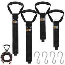 Hanging Extension Cord Holder - Handle Wrap Straps with S Hooks 4Pack 22" 35"