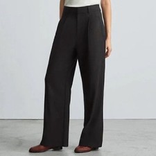 NWT Everlane The Way High Black Drape Wide Leg Pants Size 8 S