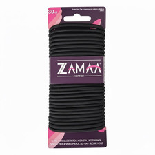 Black Hair Ties for Thick Hair   30-Pack, 4Mm Nylon Elastic, No Metal, No Damage