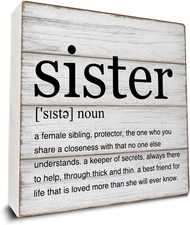 Sister Gifts Sister Definition Quotes Wooden Box Sign Desk Decorative Wooden Sig