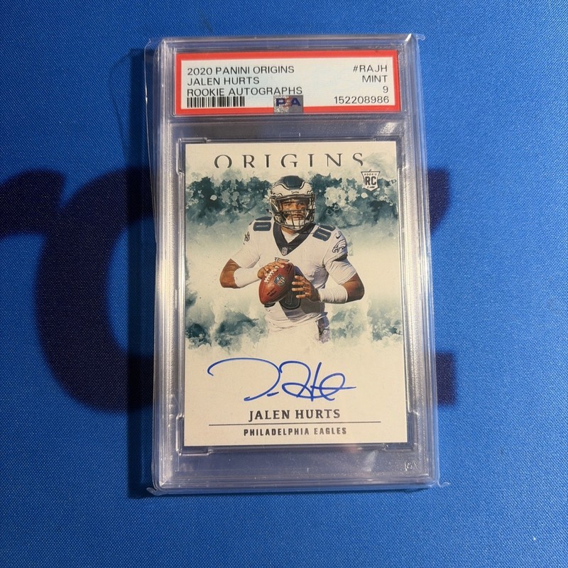 PSA 9 Jalen Hurts Panini 2020 Origins Rookie Autographs #RA-JH On-Card AUTO RC