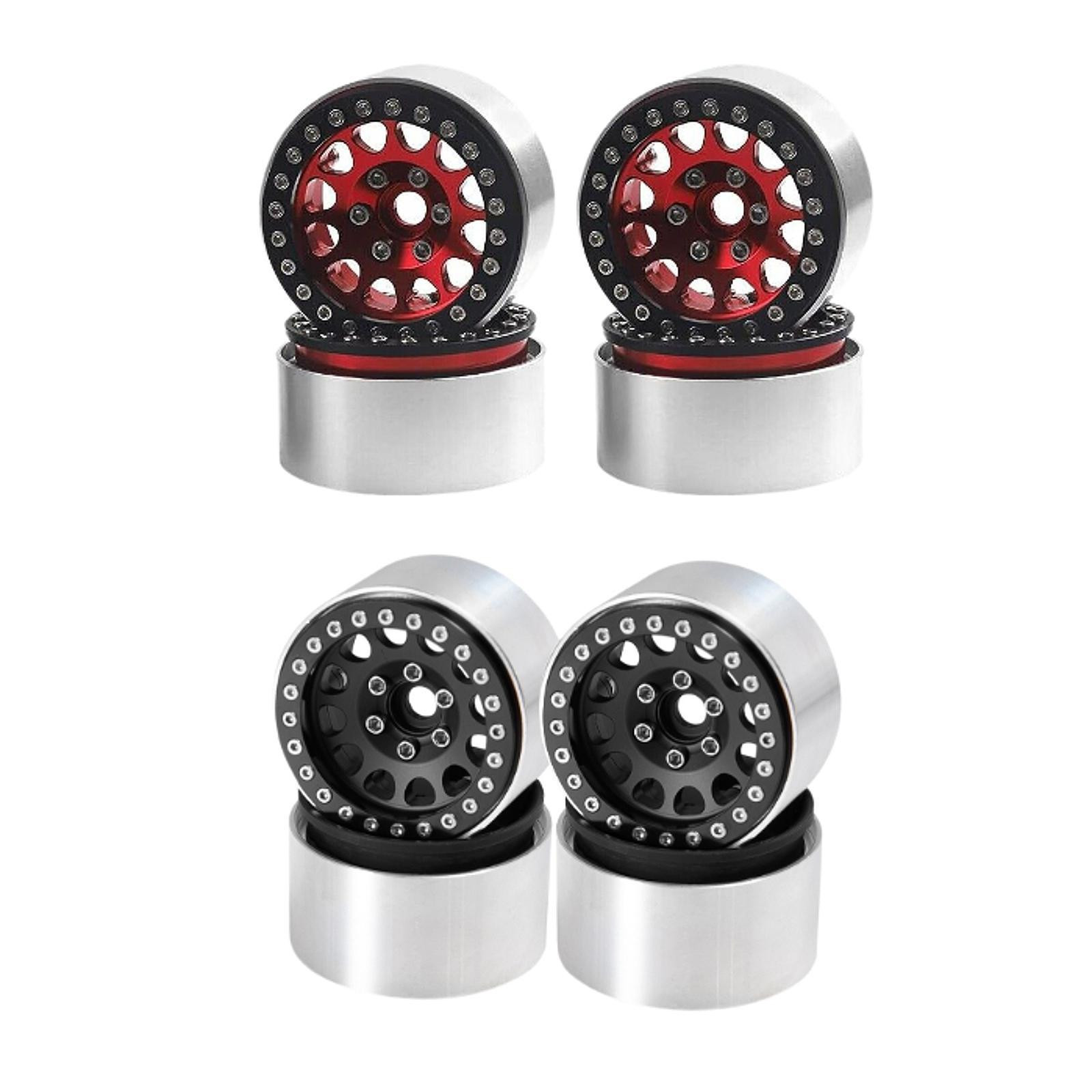 4x RC Car Wheels and Tires Replacement 1.9 inch for 1/10 SCX10 Vehicle Hobby