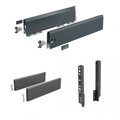 Kit tiroir de cuisine ArciTech TopSide anthracite design minimaliste pour dos H250 mm