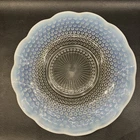Vintage Moonstone Clear Opalescent 10” Ruffled Sandwich Plate by Anchor Hocking