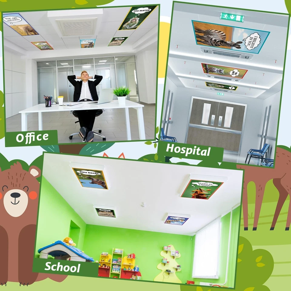 8 Piezas Fundas de Luz Fluorescente con 80 Imanes Decorativos para Techo de Aula... Foto 4 de 4