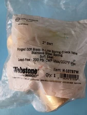 NEW NIBCO H-10757W 2" DZR BRASS IN-LINE SPRING CHECK VALVE 200 CWP SWEAT