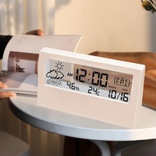 Thermometer Indoor Digital LCD Hygrometer Temperature Humidity Meter Alarm Clock