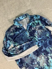 HUK Fishing Kryptek Pontus 1/4 Zip Camouflage Outdoor Performance Shirt Size M