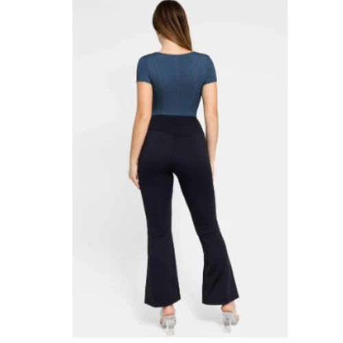 Popilush Negro Denim Prendas moldeadoras Cuello Bodycon Tanga Body Manga Corta Azul XL Foto 2 de 4