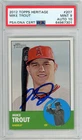 2012 Mike Trout Topps Heritage Autographed Signed Rookie Card PSA 9 AUTO 10