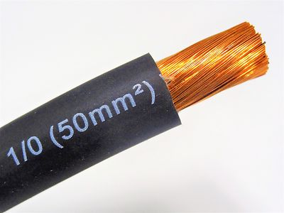75' EXCELENE 1/0 AWG WELDING/BATTERY CABLE BLACK 600V MADE IN USA COPPER