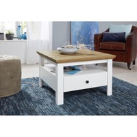 Trendteam Couchtisch Wohnzimmertisch Loungetisch Artisan Eiche Weiß 70X46X70Cm