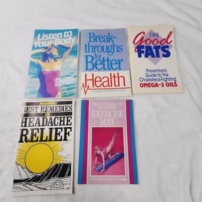 5 Prevention Magazine Self Help Booklets, Headache, Goodfats, Listen To Your Bod