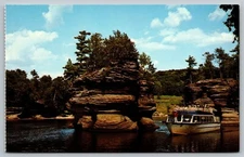 Postcard Sugar Bowl Boat Trip Lower Dells Of The Wisconsin River VTG c1970   F11
