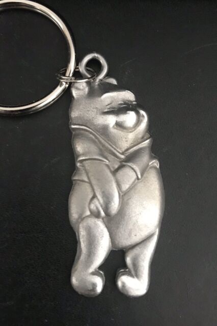 Pewter Winnie the Pooh Honey Hunny Tigger Piglet Silver Metal Figurine Keychain