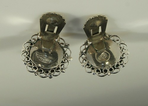 Vintage MEXICO Set STERLING Silver & ONYX 1960s Guadalajara Necklace Earrings - Picture 10 of 11