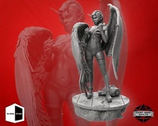 Half Demon Miniature Naked Half Angel High Fantasy Figure NSFW SFW 3D Print
