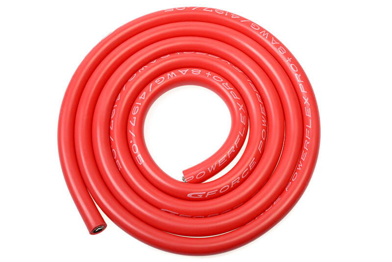Gforce GF-1341-010 Silicone Cable Powerflex Pro+ Red 8AWG 4197/0.05 Strands Ad 6