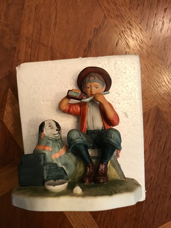 Gorham A boy and his dog Norman Rockwell Inspirations Vintage 1974 Saturday post