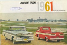 1961 Chevrolet Pickup El Camino Panel Corvair 95 Truck Fl Nos Sales Brochure