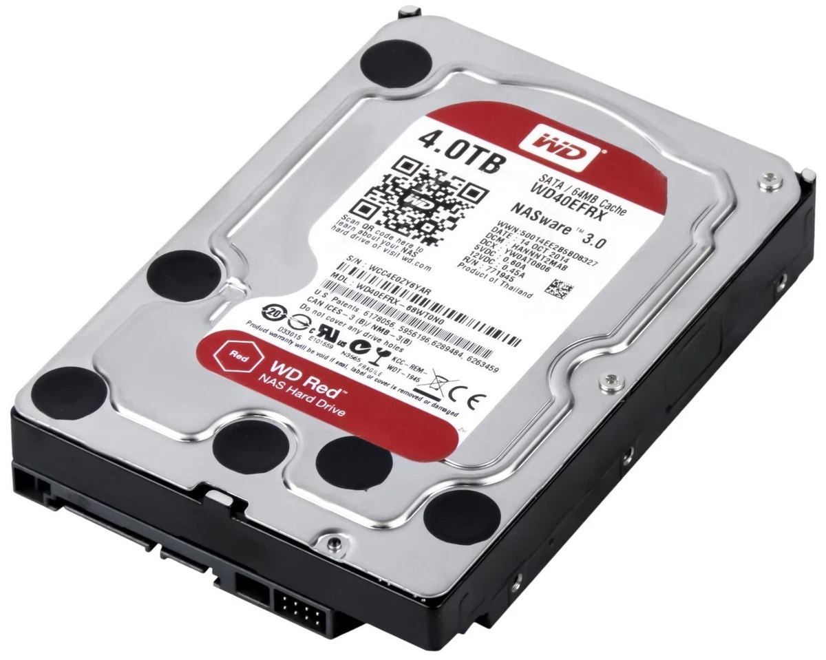 Western Digital Red 4TB WD40EFRX 5400U/Min Nasware 3.0 SATA III 64MB 3.5''