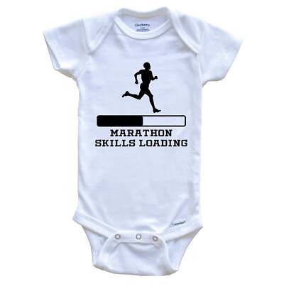 Marathon Skills Loading Funny Running Humor One Piece Baby Bodysuit