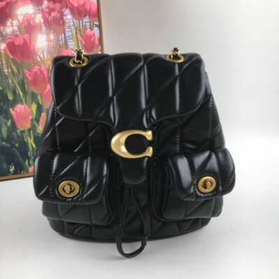 COACH CU076 Tabby Backpack Bag Black Gold Outlet | eBay