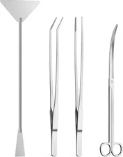 4pcs Tools Kit Jeimier Tools Long Planted Aquarium Tweezers Scissors Spatula