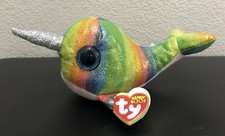 NWT Ty Beanie Boo Nori Rainbow Narwhal