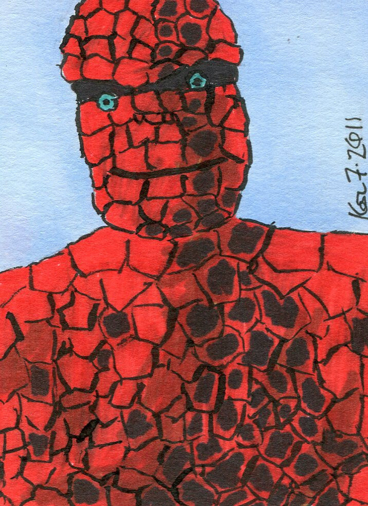 THE THING Sketch Card by Korey Watkins - Fantastic Four