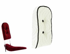 NEW! 12" LONG GENUINE VELOUR VINTAGE LOWRIDER SISSY BAR BACK CUSHION IN WHITE.