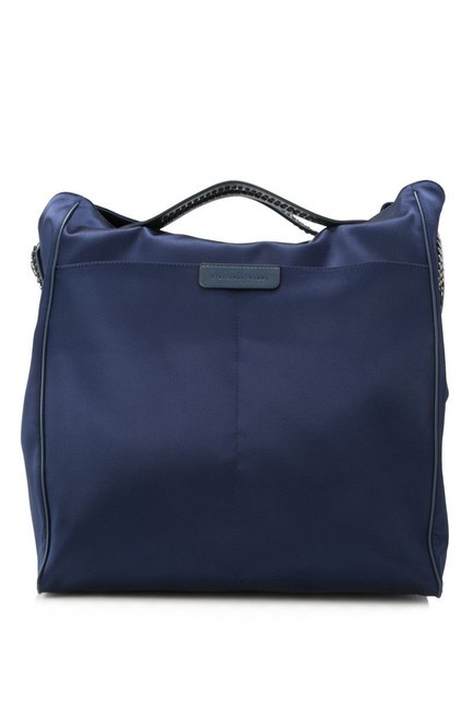 Stella Mccartney Womens Satin Blue Falabella Extra Large Embossed Hobo Bag