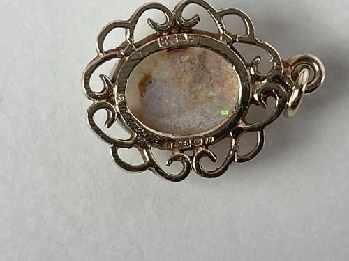 1976 Opal Pendant 9ct Gold Fire Opal Cabochon Vintage Pendant - 第 7/21 張圖片
