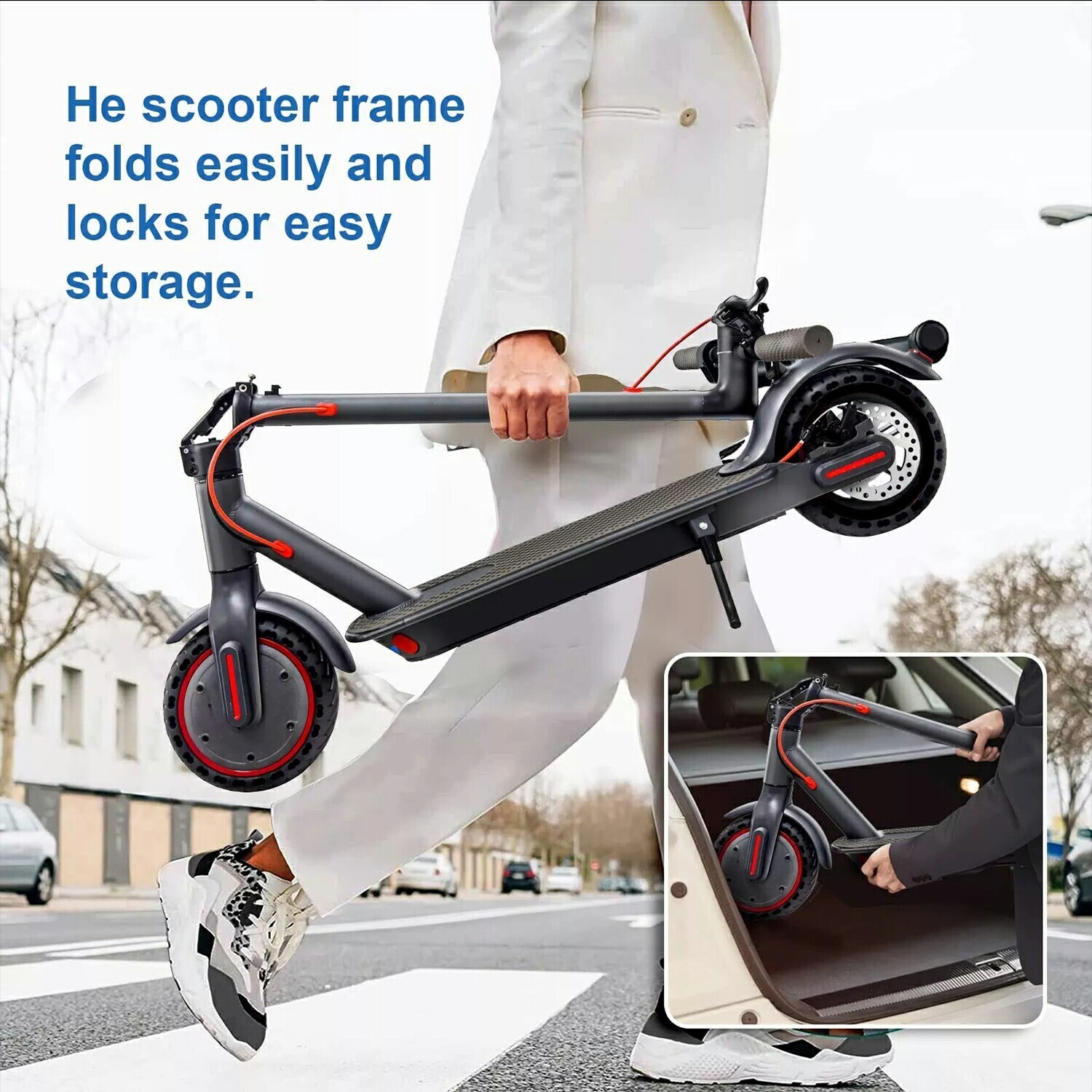 10400mAh 350W Electric Scooter 30Km Range Fast Speed APP Control